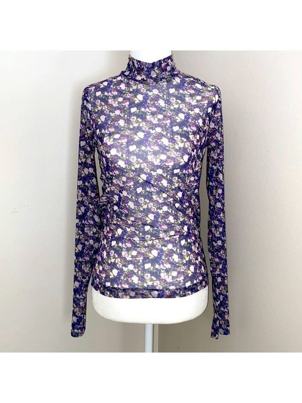 Levi’s floral mesh sheer turtleneck